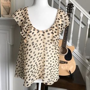 BCBGeneration Sheer Animal Print Blouse